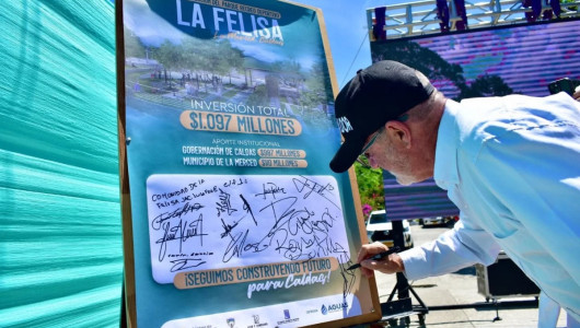 Con firma de acta protocolaria, Gobernación de Caldas dio inicio obras en un municipio de Caldas