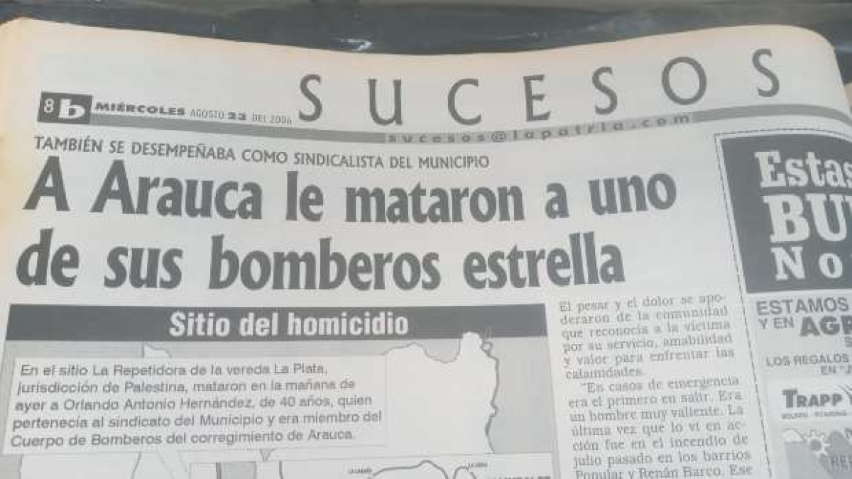 Así registró LA PATRIA el asesinato del bombero.