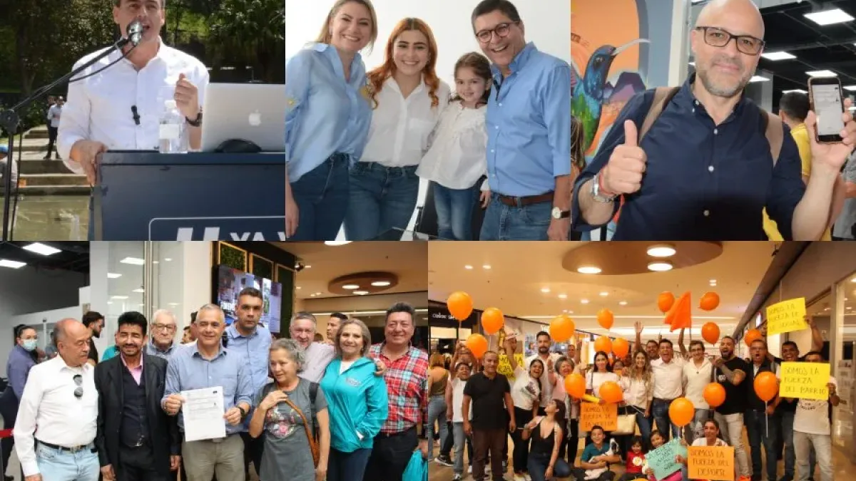 Los candidatos a la Alcaldía: Diego Fernando Espinosa, Francisco Javier González, Jorge Eduardo Rojas, Carlos Arturo Buriticá, y el candidato a la Gobernación de Caldas, Luis Roberto Rivas.