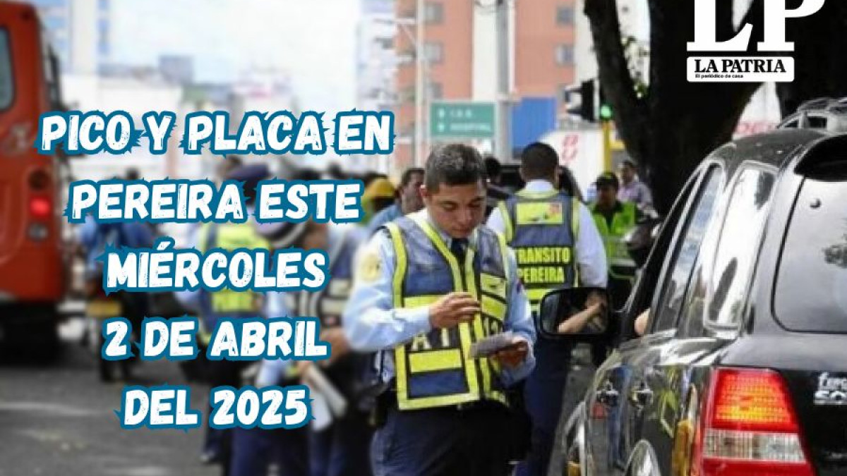  Conozca los vehículos que tienen restricción de circulación este miércoles en Pereira.