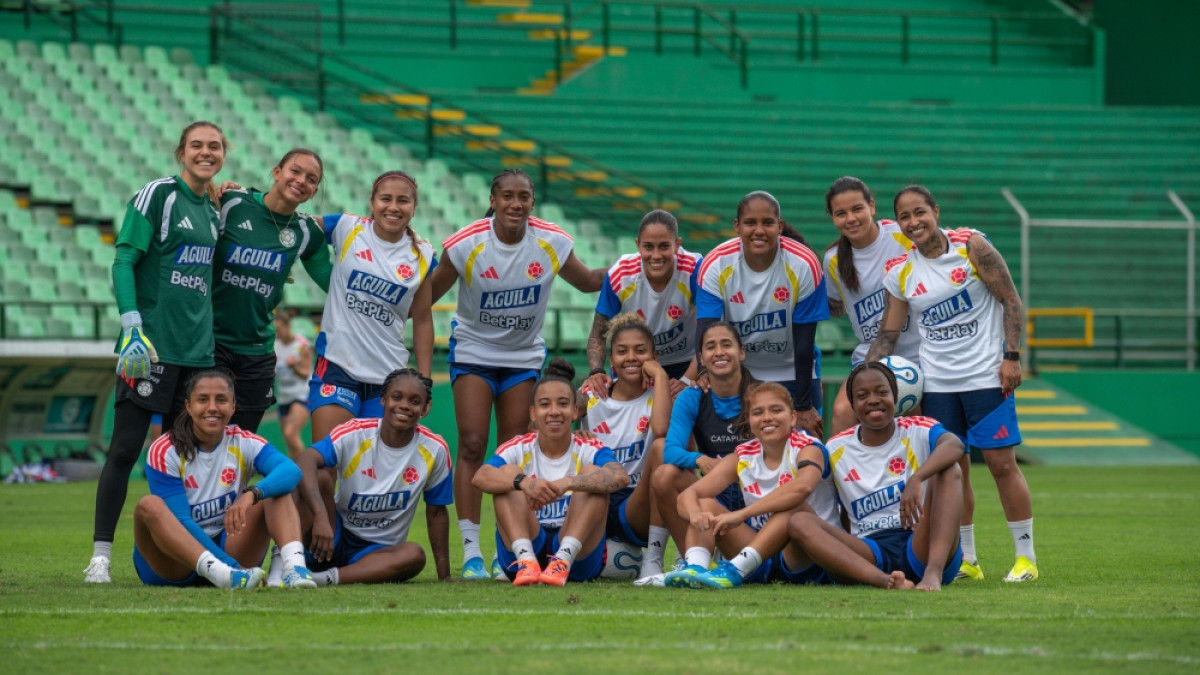 Entrenamiento de la Selección Colombia Femenina en el estadio Palmaseca del Deportivo Cali. La Tricolor se prepara para enfretar a Venezuela en la quinta fecha de la Liga de Naciones de la Conmebol.