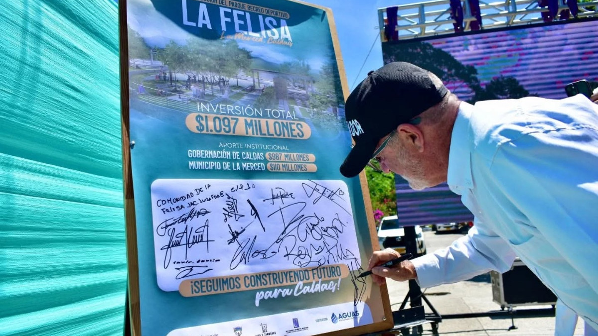 El Gobernador de Caldas, Henry Gutiérrez, oficializó el inicio de obras del nuevo parque en el centro poblado La Felisa y la pavimentación de 4 kilómetros de la vía entre Salamina y La Merced. 