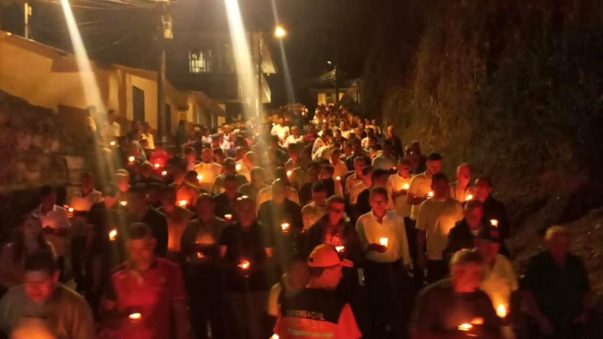 Nutrido acompañamiento en la Procesión del Prendimiento en Pácora.