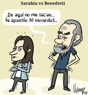 Caricatura 17 de abril del 2025: Sarabia vs Benedetti