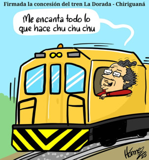 Caricatura 4 de mayo del 2025: Firmada la concesión del tren La Dorada - Chiriguaná
