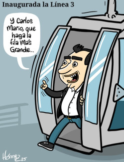 Caricatura 30 de septiembre del 2025: Inaugurada la línea 3 del cable aéreo de Manizales