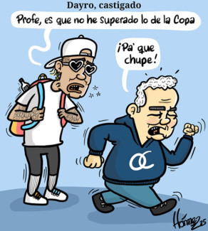Caricatura 21 de octubre del 2025: Dayro Moreno, castigado en el Once Caldas