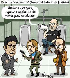 Caricatura 6 de noviembre del 2025: Película 'Noviembre' (Toma del Palacio de Justicia)
