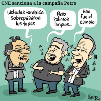 Caricatura 28 de noviembre el 2025: CNE sanciona a la campaña Petro