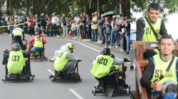 Julián Andrés y Wilson, los primos que viven en San Sebastián y volaron en los carritos de balineras de la Feria