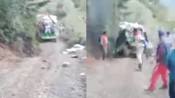 Un campero se volcó por exceso de carga en Aguadas