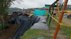 Viviendas y parque infantil, en riesgo por derrumbe en La Floresta (Villamaría)