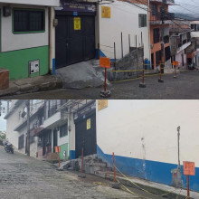 Clavija apretada: Tumbaron un muro construido sobre un andén en Anserma (Caldas) 