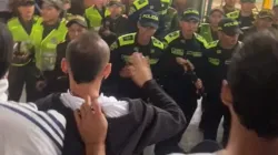 Brigada 11 discutió con la Policía por pancarta en contra del presidente del Once Caldas