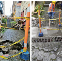 Taparon el hueco del barrio La Arboleda en Manizales