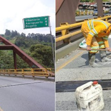 Reparan hueco en el puente Pío XII de la vía Panamericana, en Manizales 