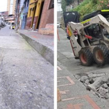 Reparan grietas en el barrio Cervantes de Manizales