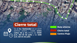 Prepárese: habrá cierre vial en el sector de La Estación, en Manizales
