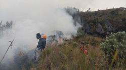Incendio cerca del cerro Gualí, controlado en un 70%: fuertes vientos dificultan labores