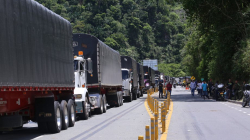 Carga, la más frenada en la vía Manizales - Medellín: continúa el paro minero nacional
