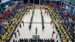 Reconocido colegio de Manizales vive con gran fervor el 7 de Agosto, mire cómo se ingeniaron este mapa