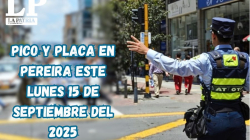 Pico y placa en Pereira (Risaralda) este lunes, 15 de septiembre del 2025