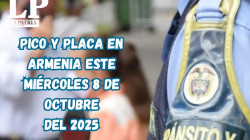 Pico y placa en Armenia (Quindío) este miércoles, 8 de octubre del 2025