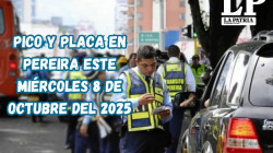 Pico y placa en Pereira (Risaralda) este miércoles, 8 de octubre del 2025