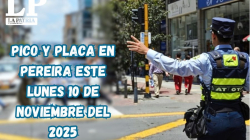 Pico y placa en Pereira (Risaralda) este lunes, 10 de noviembre del 2025