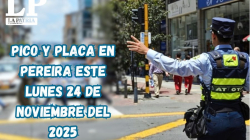 Pico y placa en Pereira (Risaralda) este lunes, 24 de noviembre del 2025