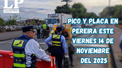 Pico y placa en Pereira (Risaralda) este viernes, 13 de noviembre del 2025