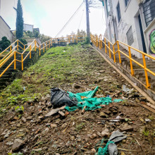Dejaron escombros en las escalas de San  Jorge.