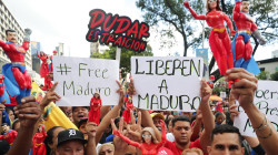 Chavistas exigen con marcha en Caracas la libertad de Maduro