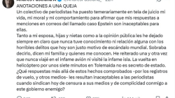 Aumenta la presión pública  sobre Pastrana por el caso Epstein