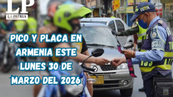 Pico y placa en Armenia (Quindío) este lunes 30 de marzo del 2026