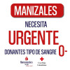 Done, pacientes en Manizales necesitan sangre  O+ y O- 